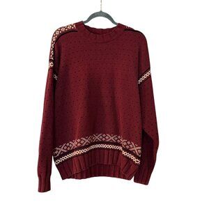 Vintage Tommy Hilfiger Mens Grandpa Chunky Sweater Size Medium Red